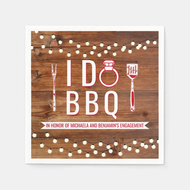 I Do GRILLEN Rustic Engagement Party Paare Dusche Serviette (Vorderseite)