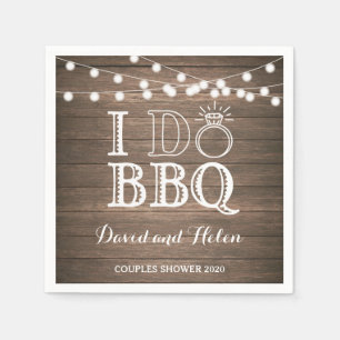 I DO GRILLEN Rustic Wedding Engagment Napkin Serviette