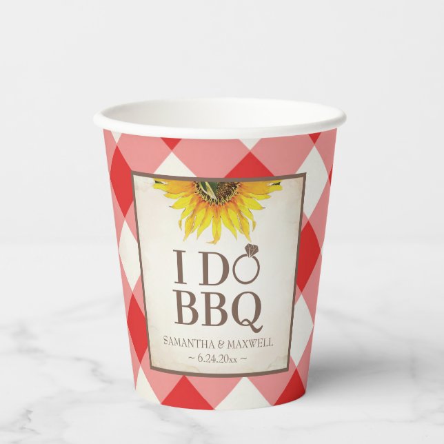 I Do GRILLEN Sunflower Party Tableware  Pappbecher (Vorderseite)