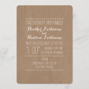 "I Do"-Hochzeit  Pappe Einladung