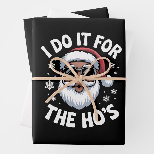 I Do It For The Hos Christmas African American  Geschenkpapier Set (Beispiel)