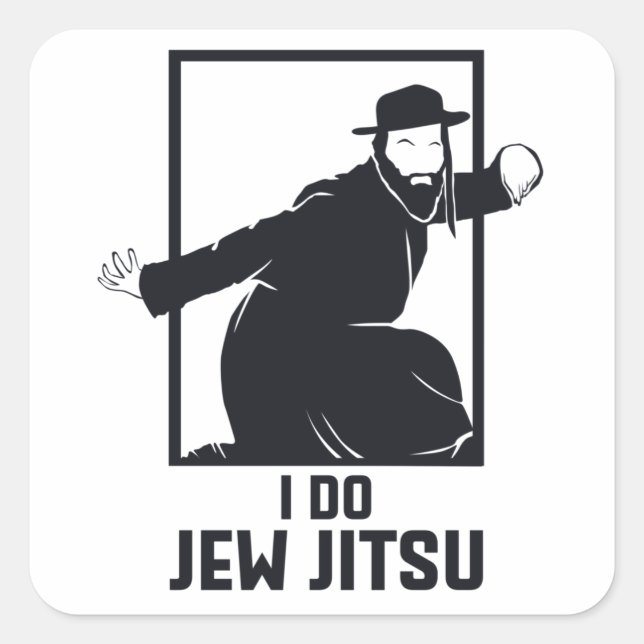 I Do Jew Jitsu I Funny Jui Jutsu Quadratischer Aufkleber (Vorderseite)