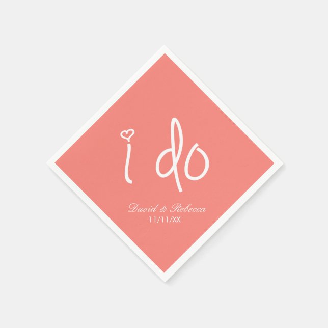 i do - Korallenrosa Serviette (Ecke)