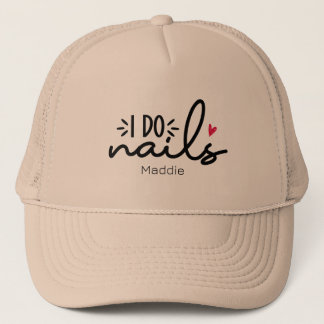 I Do Nails Red Heart Personalisiert Truckerkappe