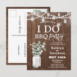 I DO Verlobung Eucalyptus GRILLEN Party Einladung Postkarte