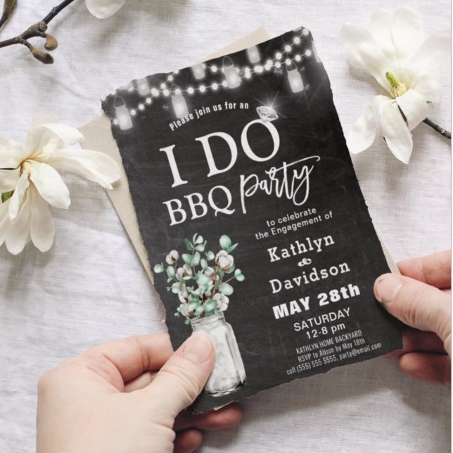 I DO Verlobung Eucalyptus GRILLEN Party Einladung Postkarte (Von Creator hochgeladen)