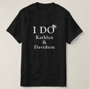 I DO Verlobung Ring Paare Name Minimalistisch Spaß T-Shirt