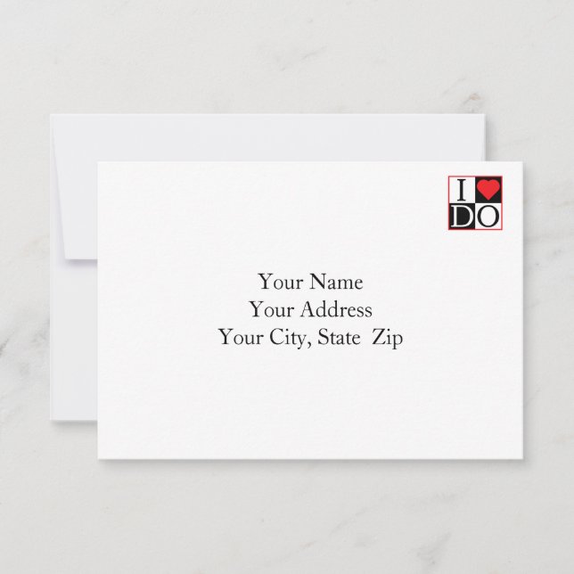 I Do Wedding RSVP Card Karte (Vorderseite)