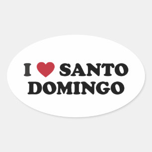I Dominikanische Republik Herz-Santo Domingo Ovaler Aufkleber