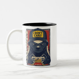I Don’t Care - Honey Badger Gamer Design, cowboy c Zweifarbige Tasse