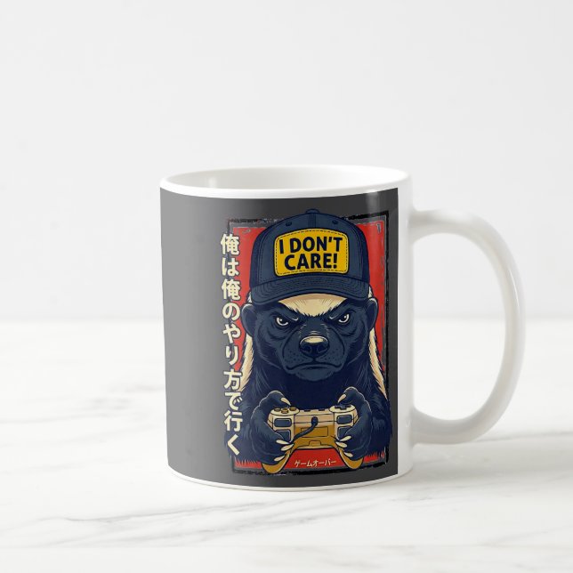 I Don’t Care - Honey Badger Gamer Design  Kaffeetasse (Rechts)