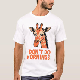 I Don’t Do Mornings – Funny Sleepy Giraffe Coffee  T-Shirt