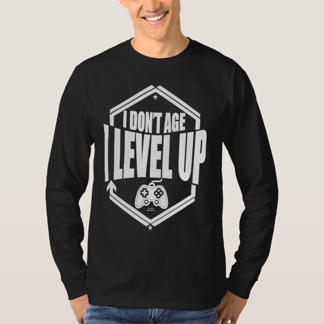 I don't Age I Level Up  Gamer Dad Son T-Shirt (Vorderseite)