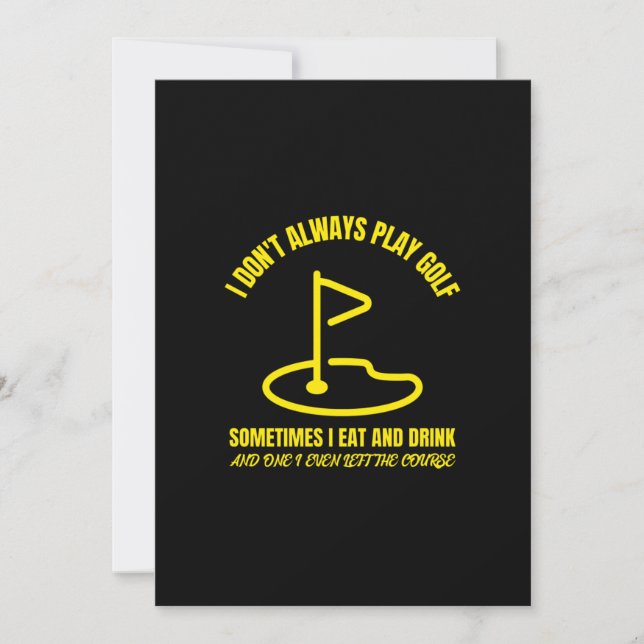 I dont always play funny golfing golfer golf dankeskarte (Vorderseite)
