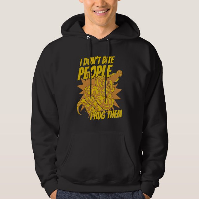 I Don't Bite People I Hug Them Pythonidae Banana B Hoodie (Vorderseite)