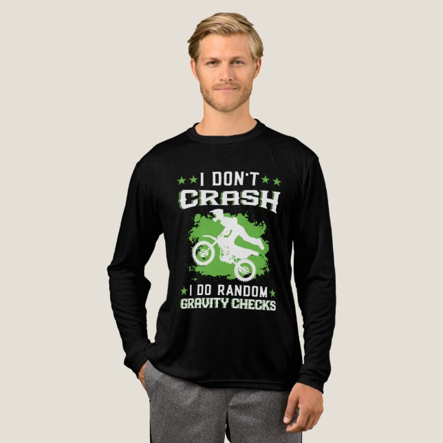 I Don't Crash I Do Random Gravity Checks Retro  Tri-Blend Shirt (Volle Vorderseite)
