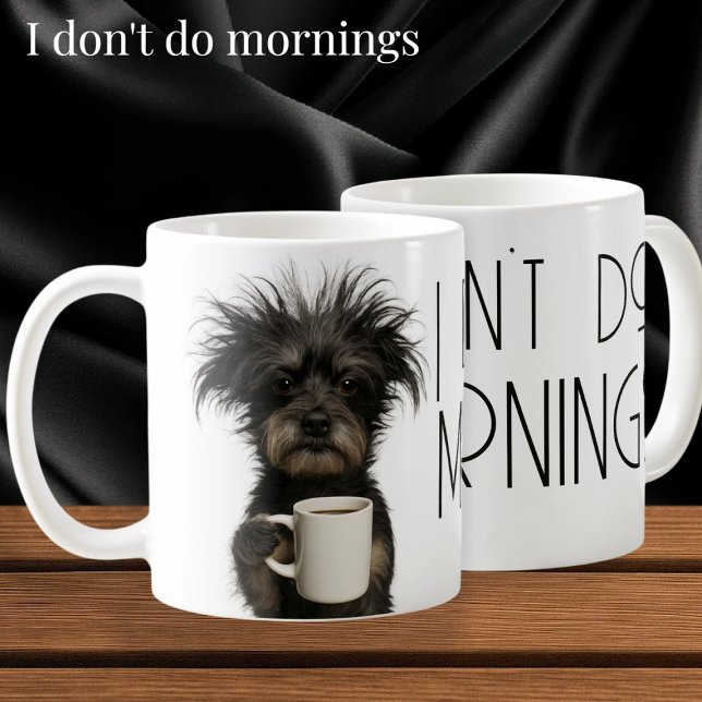 I don't do mornings funny dog caffeine kaffeetasse (I don't do mornings funny dog caffeine coffee mug by Ricaso. Not morning person? This mug is for you)