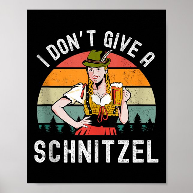 I Dont Give a Schnitzel Beer Wurst Funny German Ta Poster (Vorne)