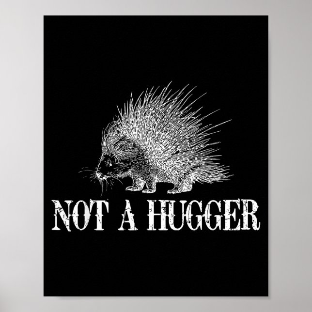 I Don't Hug Apparel Funny Introvert Rcune Tee - Un Poster (Vorne)