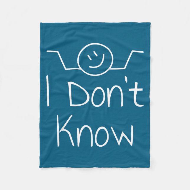 I Don't Know Hand Drawn Shrug Funny Men Women  Fleecedecke (Vorderseite)