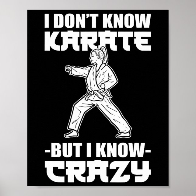 I Dont Know Karate But I Know Crazy Karate Fighter Poster (Vorne)
