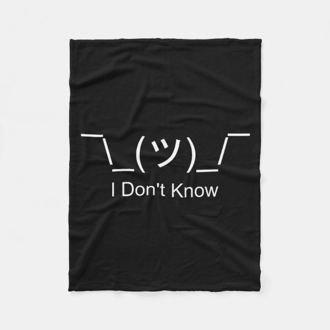 I Don't Know Shrug Humorous Ascii Emoticon  Fleecedecke (Vorderseite)