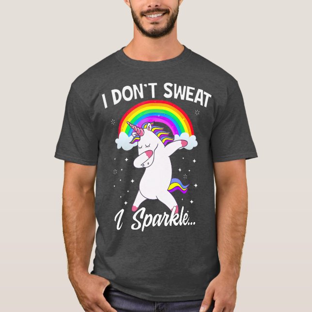 I Dont Sweat I Sparkle Unicorn Women  Christmas T-Shirt (Vorderseite)