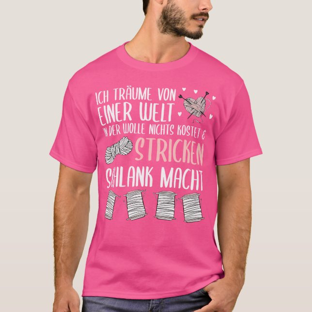 I Dream Of A World In Knitting Slim T-Shirt (Vorderseite)
