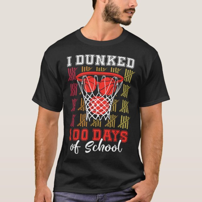 I Dunked 100 Days Sketll 100th Day School Boys Kid T-Shirt (Vorderseite)