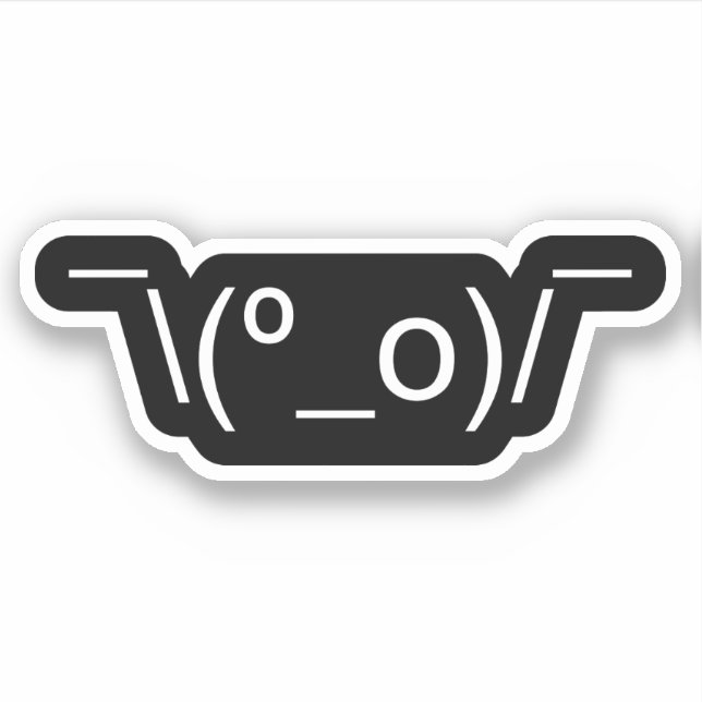 I Dunno LOL Ø\(º_o)/ Ø Emoticon Japanisch Kaomoji Aufkleber (Vorderseite)