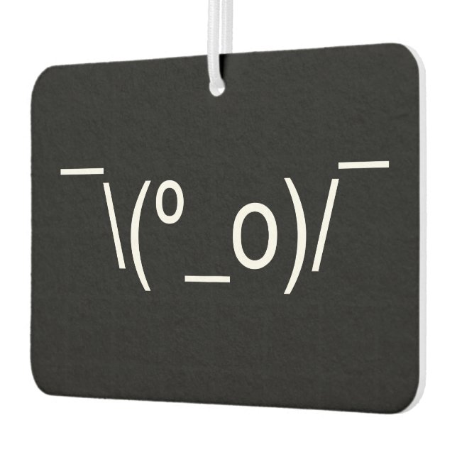 I Dunno LOL Ø\(º_o)/ Ø Emoticon Japanisch Kaomoji Autolufterfrischer (Links)