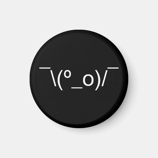 I Dunno LOL Ø\(º_o)/ Ø Emoticon Japanisch Kaomoji Magnet (Vorne)