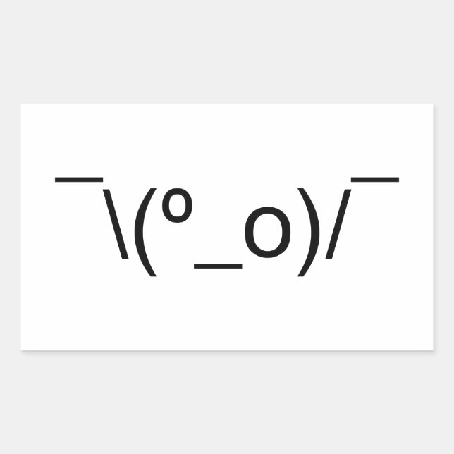 I Dunno LOL Ø\(º_o)/ Ø Emoticon Japanisch Kaomoji Rechteckiger Aufkleber (Vorderseite)