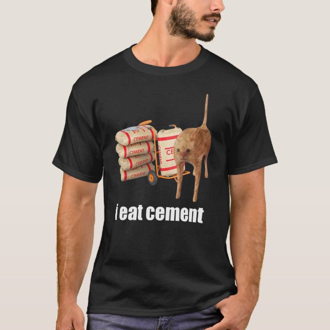 I Eat Cement Cursed Cat Funny Oddly Specific Weird T-Shirt (Vorderseite)