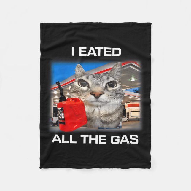 I Eated All The Gas Funny Silly Staring Cat Meme G Fleecedecke (Vorderseite)