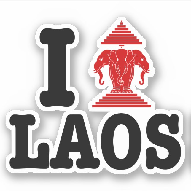 I Erawan (Liebe) Laos Aufkleber (Vorderseite)