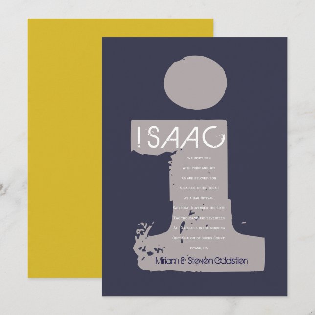 I Erste Sammlung Bat Bar Mitzvah Einladung (Vorne/Hinten)