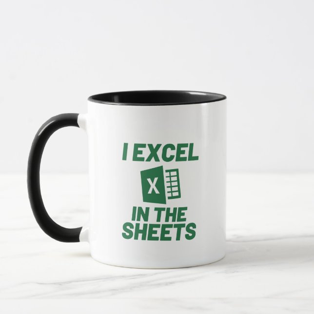 I Excel in den Blättern Spreadshee Funny Accountan Tasse (Links)