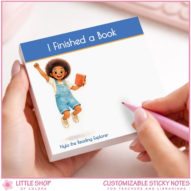 I Finished a Book Personalized Book Lover Post-it Klebezettel (Von Creator hochgeladen)