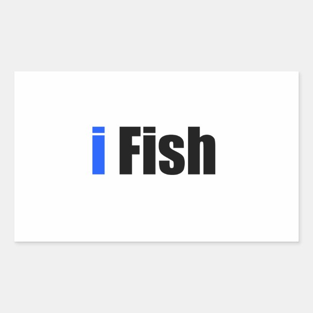 i Fisch Rechteckiger Aufkleber (Vorderseite)