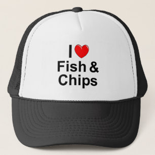 I Fische u. Chips der Liebe-(Herz) Truckerkappe
