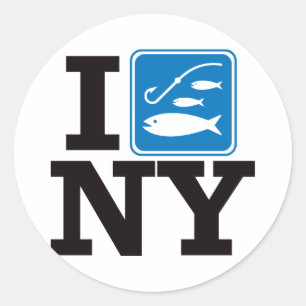 I Fish New York - NY Runder Aufkleber