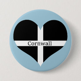 I Flaggen-Herz-Entwurf Liebe-Cornwall-St. Piran Button
