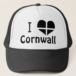 I Flaggen-Herz-Entwurf Liebe-Cornwall-St. Piran Truckerkappe