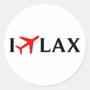 I Fly LAX - Los Angeles International Airport Runder Aufkleber