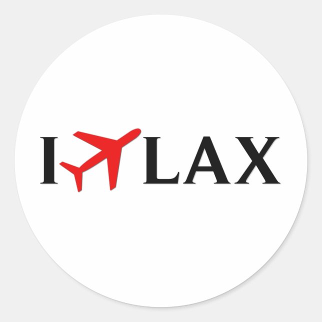 I Fly LAX - Los Angeles International Airport Runder Aufkleber (Vorderseite)