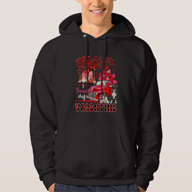 I Found Valentine Two Cute Boston Terriers Couple  Hoodie (Vorderseite)