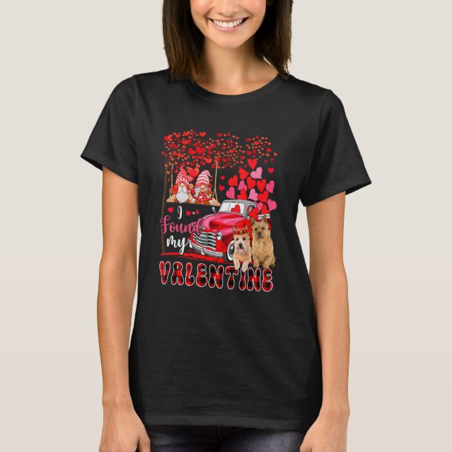 I Found Valentine Two Cute Norwich Terriers Gnomes T-Shirt (Vorderseite)