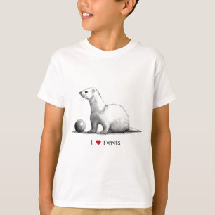 I Frettchen der Liebe-(Herz): Bleistift-Zeichnen T-Shirt