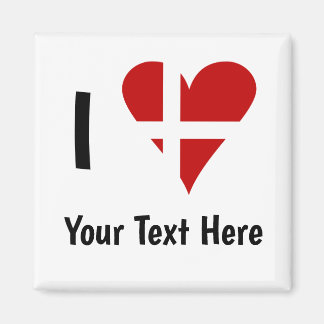 I (Funky Heart Shaped Danish Flag) Ihr Text Magnet
